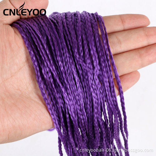 Purple ZiZi Box Braid Crochet Hair 28 Inch Wholesale Micro Box Braids Crochet For Women